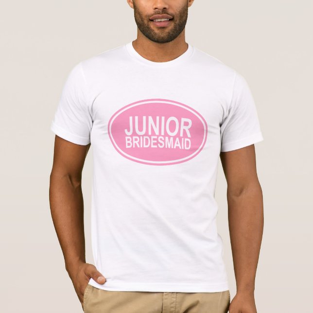 Junior Bridesmaid Bröllop Oval Rosa Tee (Framsida)