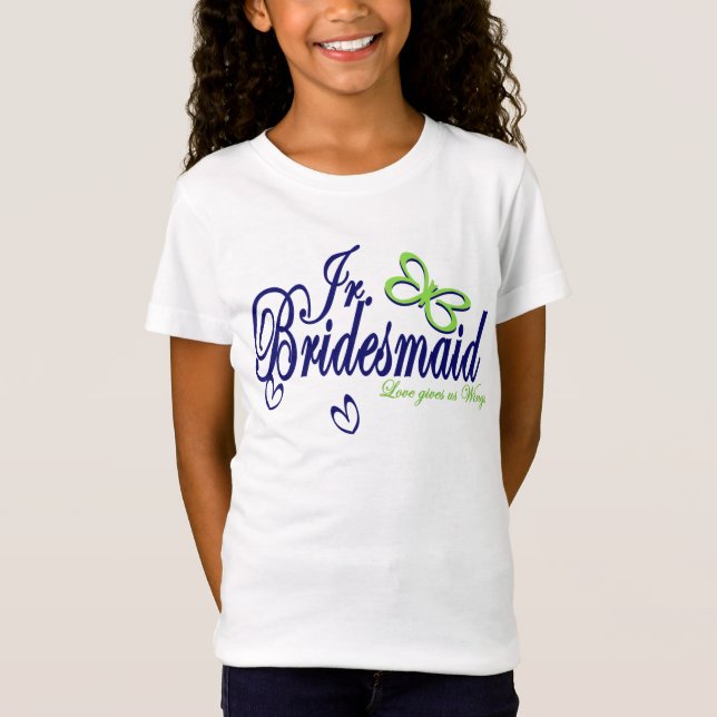 Junior Bridesmaid Butterfly Kärlek Tee Shirt (Framsida)