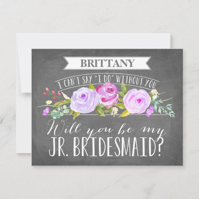 Junior Bridesmaid Card | Bridesmaid Inbjudningar (Framsida)