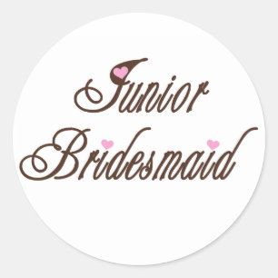 Junior Bridesmaid Classy Runt Klistermärke