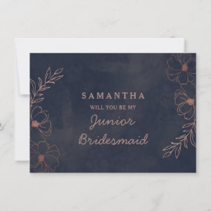 Junior Bridesmaid Frieri Navy Blue & Ro Guld