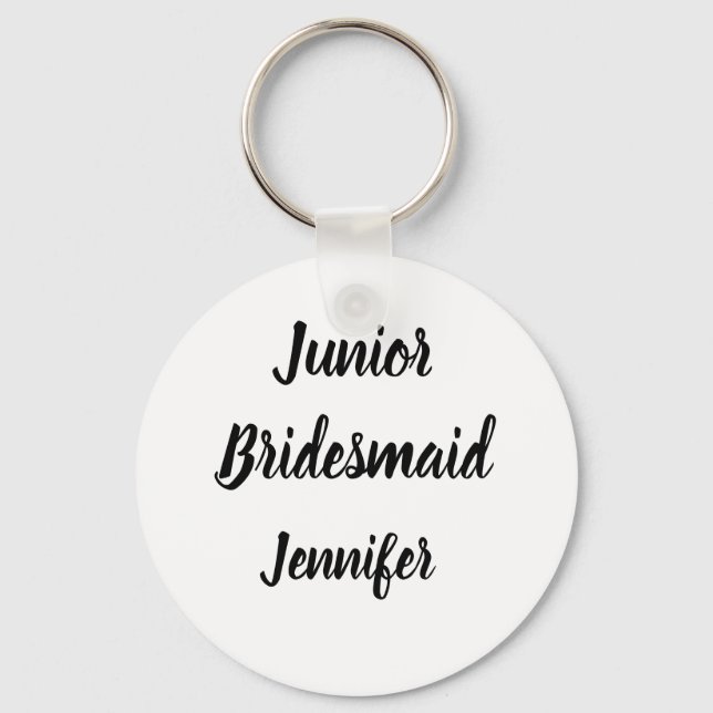 Junior Bridesmaid Gift Custom Name Gifts Bröllop Nyckelring (Framsida)