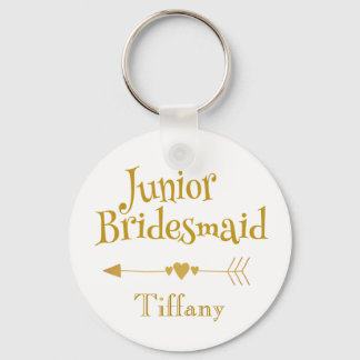 Junior Bridesmaid Gifts Golden Font Nyckelring
