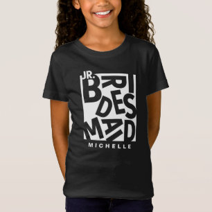 Junior Bridesmaid in white typography, bröllop T Shirt