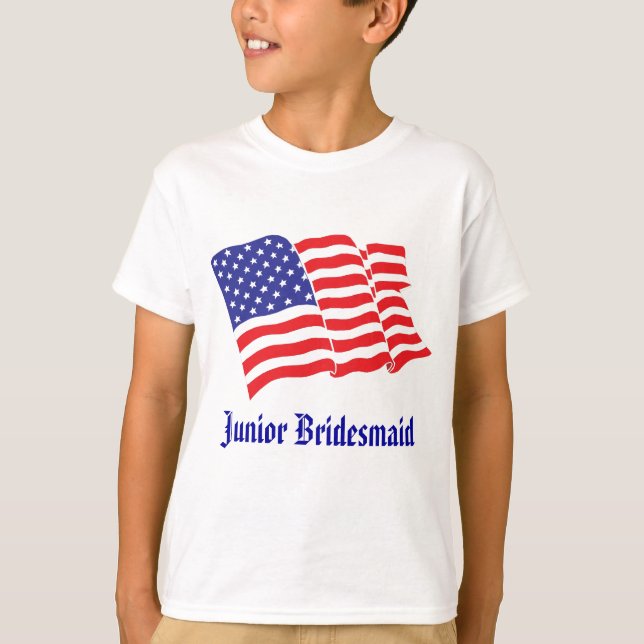 Junior Bridesmaid Patriotic Bröllop Tee (Framsida)