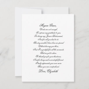Junior Bridesmaid Tack Script-Dikt
