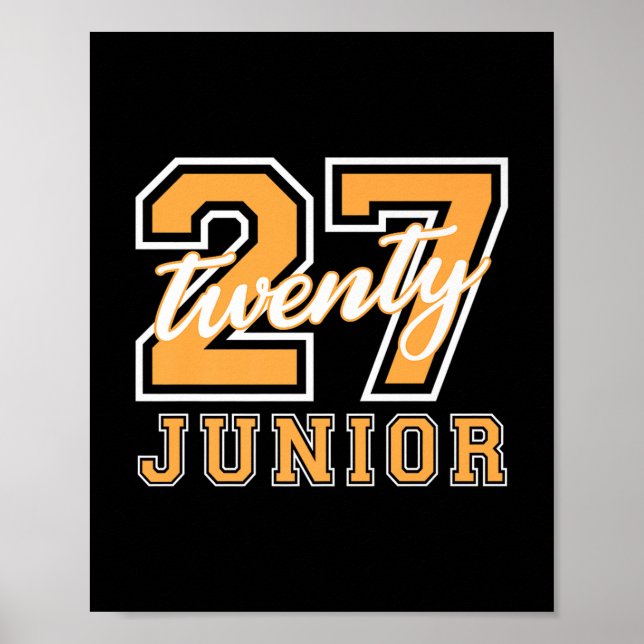 Junior Class 2027 Studenten Back to school Orange Poster (Framsidan)