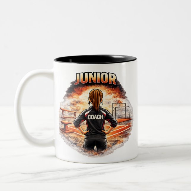 Junior Coach Mug - Gymnastics Gift Två-Tonad Mugg (Vänster)