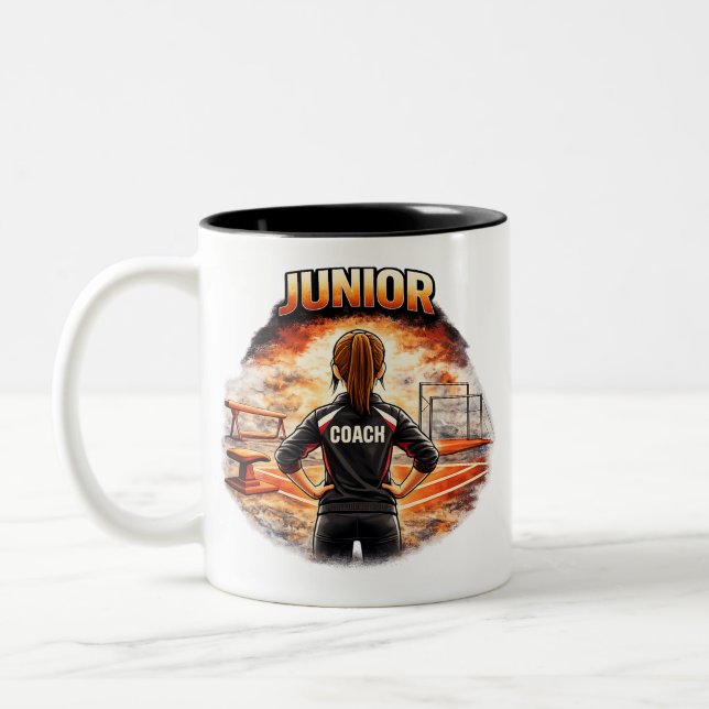 Junior Coach Mug - Gymnastics Gift Två-Tonad Mugg (Vänster)