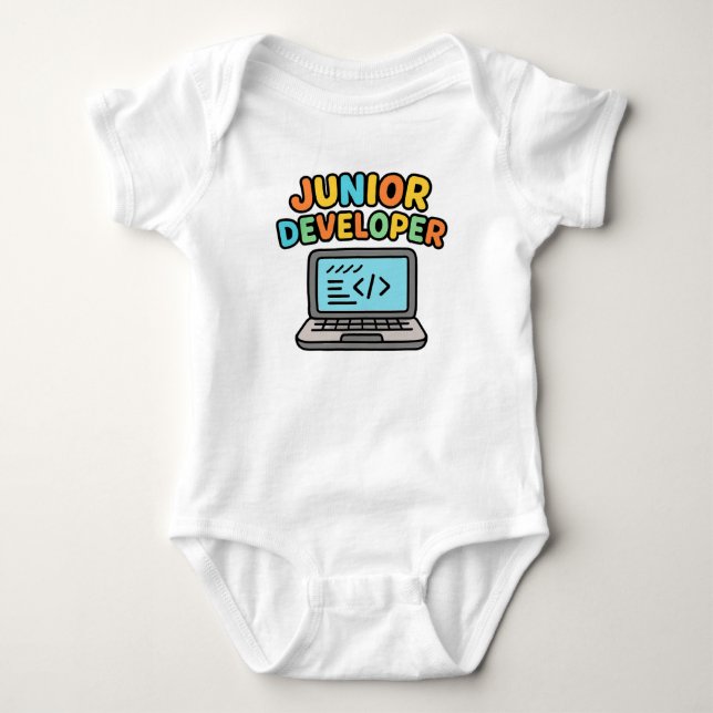 Junior Developer Baby Bodysuit  T Shirt (Framsida)