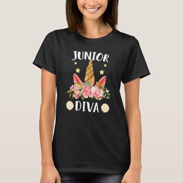 Junior Diva Första dagen i skolenmajens magiska da T Shirt (Framsida)