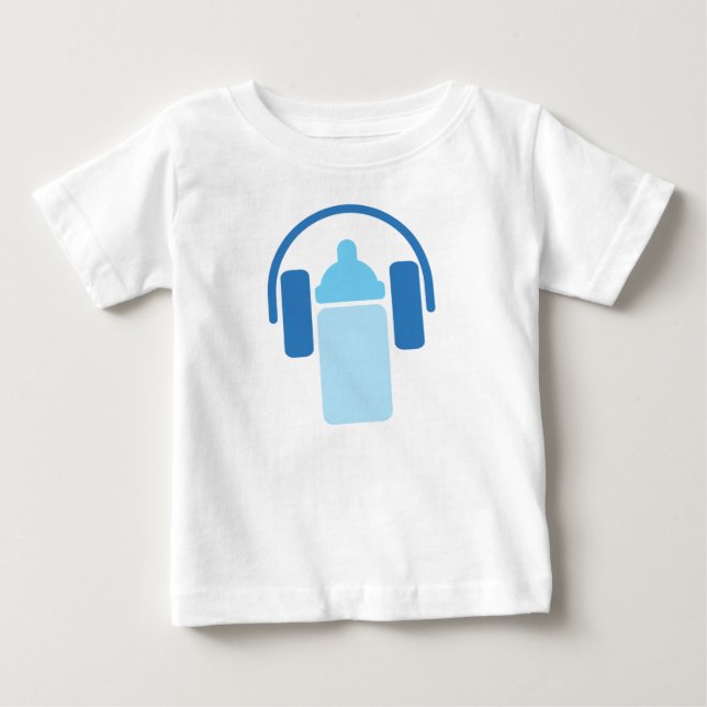 Junior DJ - Hörlurar och Flaska-ikon Tee (Framsida)