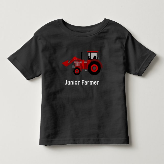 ’Junior Farmer’ och Red Loader Tractor T-shirt (Framsida)