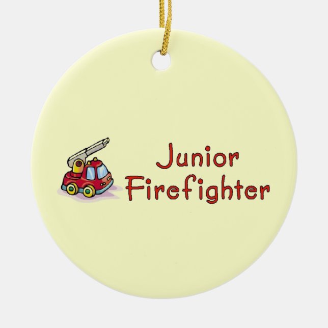 Junior Firefighter Julgransprydnad Keramik (Framsidan)