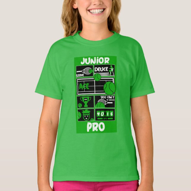 Junior Girl Tennis Player T-Shirt (Framsida)