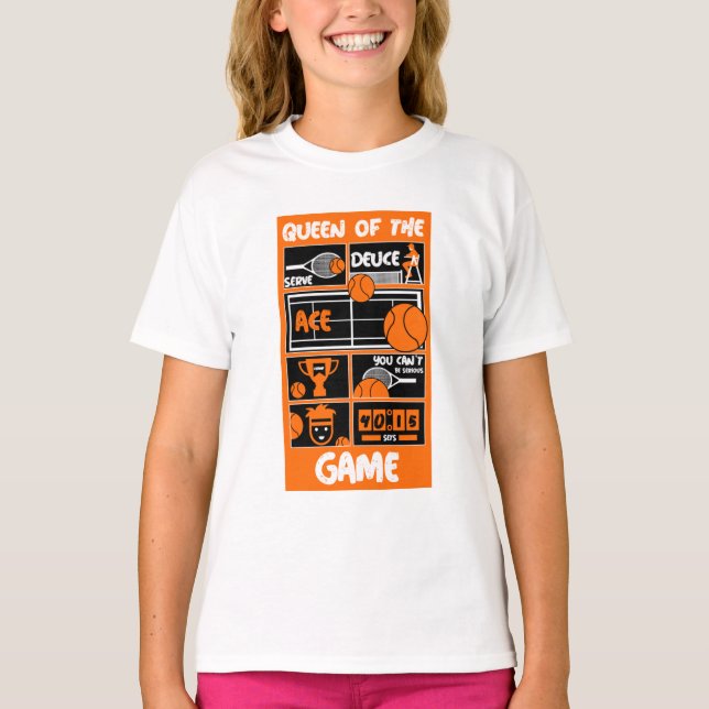 Junior Girls Tennis Player T-Shirt (Framsida)