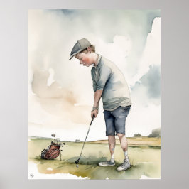 Junior Golfer - Golf Art-utskrift Poster