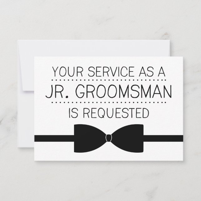 Junior Groomsman-begäran| Marskalkar Inbjudningar (Framsida)