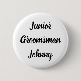 Junior Groomsman Black Custom Name Gifts Bröllop Knapp