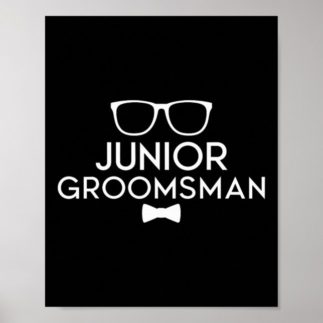 Junior Groomsman Groom Bröllopsfest Poster (Framsidan)