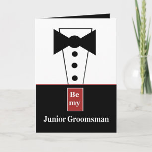 JUNIOR GROOMSMAN-inbjudan med Tux - roligt Inbjudan