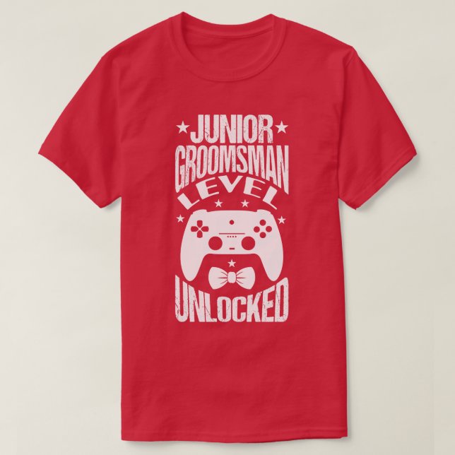 Junior Groomsman Level Unlock Bröllopsfest 2 T Shirt (Design framsida)