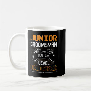 Junior Groomsman Level Unlock Gaming Bröllop Par Kaffemugg