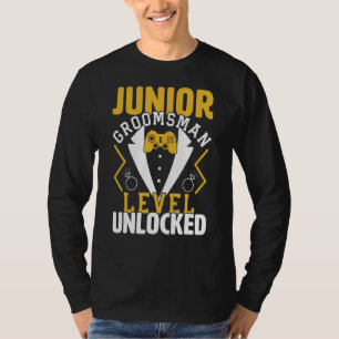 Junior Groomsman Level UnLocked Video Gaming Weddi T Shirt