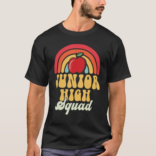 Junior High Squad Teacher Rainbow Back To School_1 T Shirt (Framsida)