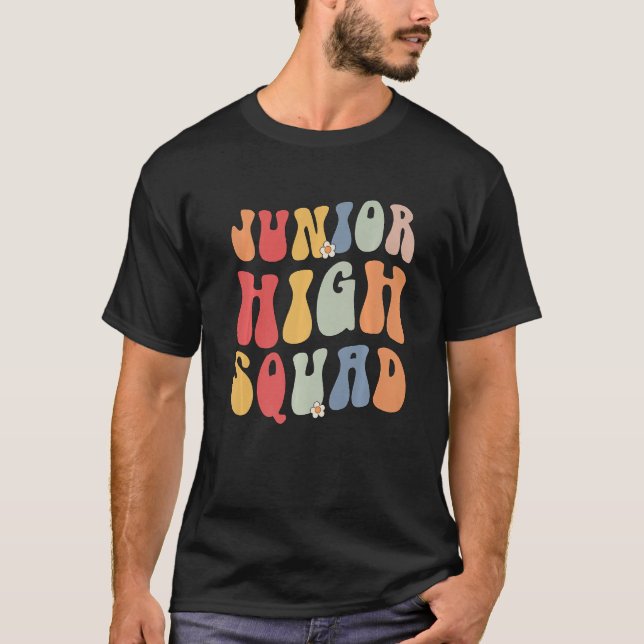 Junior High Squad Teacher Rainbow Back To School P T Shirt (Framsida)