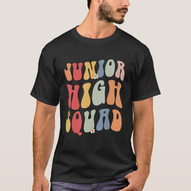 Junior High Squad Teacher Rainbow Back To School T Shirt (Framsida)