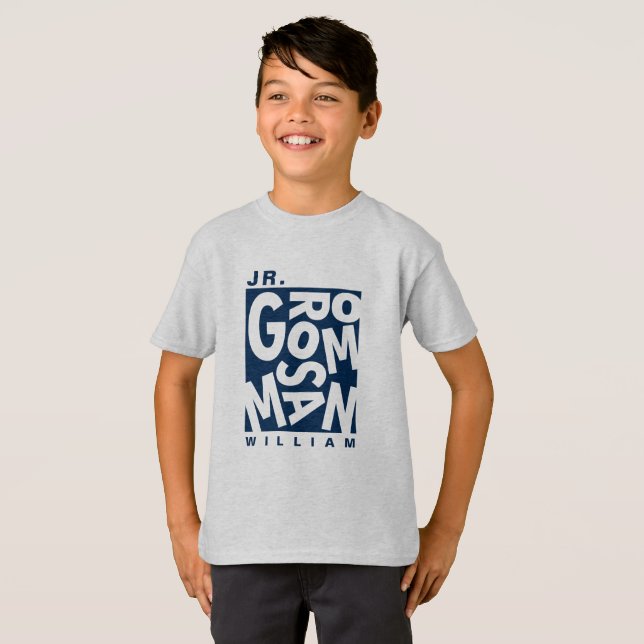 Junior Jr. Bröllopsgäst, bröllopsparty, Marinblå T Shirt (Hel framsida)