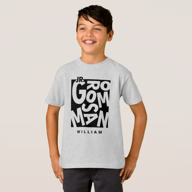Junior Jr. Bröllopsgosse Bröllopsfest Trupp T Shirt (Hel framsida)