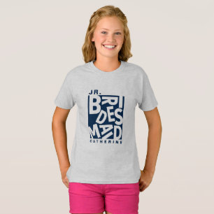 Junior Jr. Brudtärna, bröllopsparty, Marinblå T Shirt