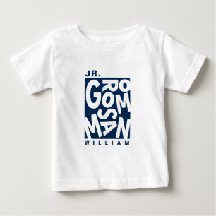 Junior Jr. Groomsman, bröllopsfest, marinblå T Shirt