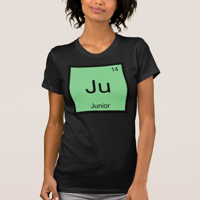 Junior Namn Kemiskt Grundämne Periodiska Systemet Tee Shirt (Framsida)