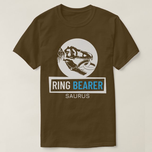 Junior Ring Bearer Saurus Wedding Party Kids Ring  T Shirt (Design framsida)