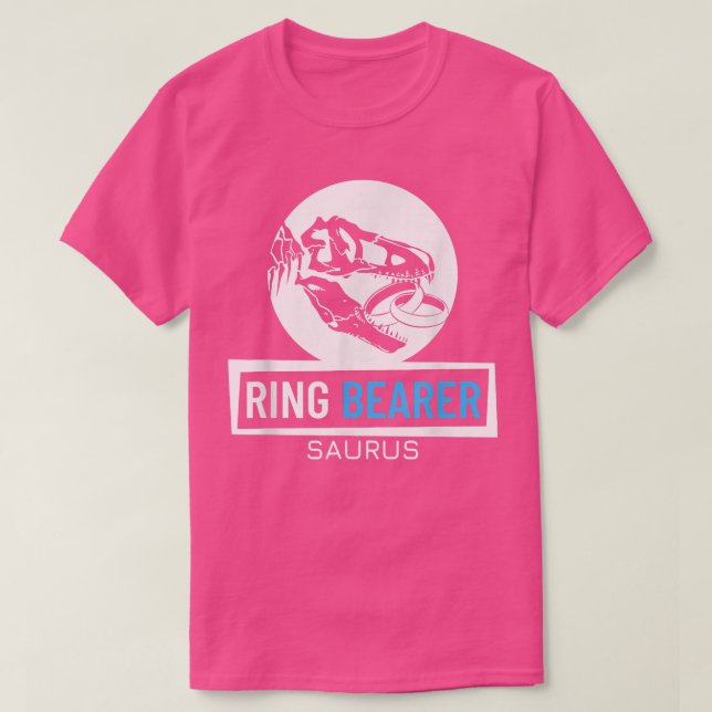 Junior Ring Bearer Saurus Wedding Party Kids Ring  T Shirt (Design framsida)
