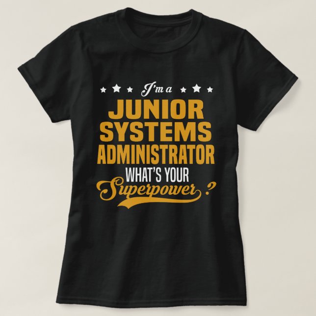 Junior Systems Administrator T Shirt (Design framsida)