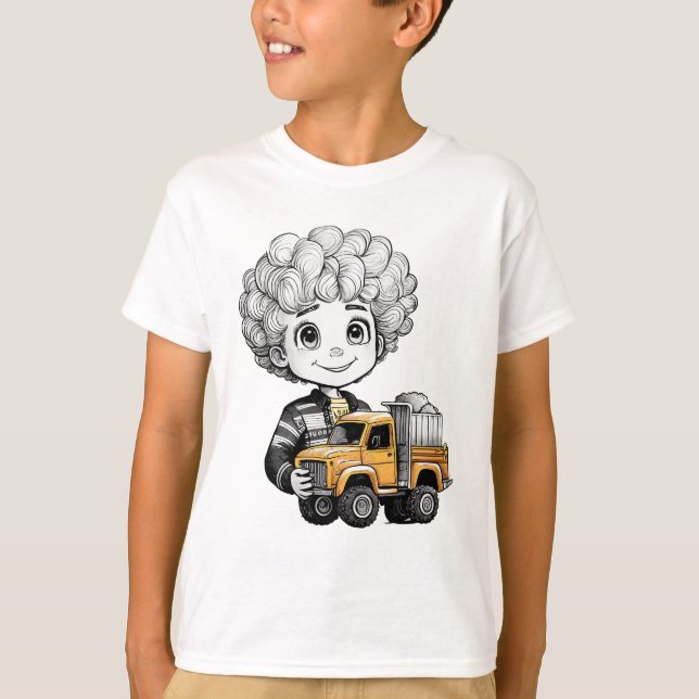 Junior Trucker Unisex Barn T-Shirt (Framsida)