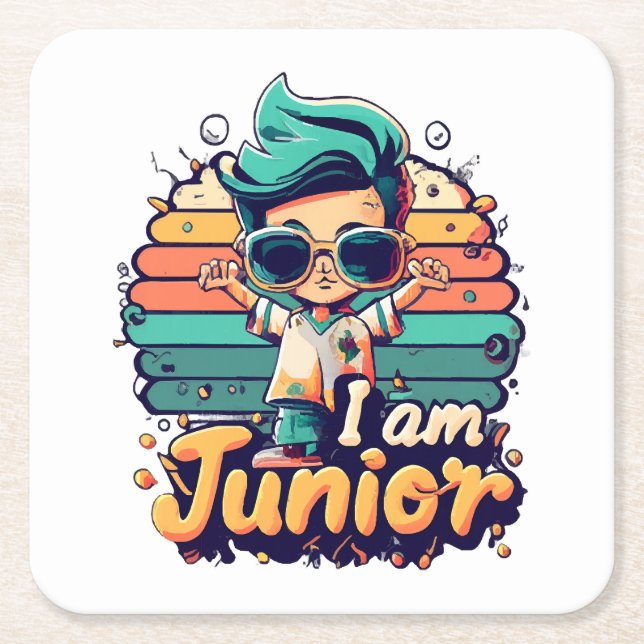 Junior Underlägg Papper Kvadrat (Framsidan)