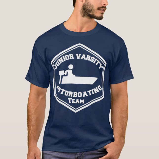 Junior Varsity Motorboating Team  Novelty Frat T Shirt (Framsida)