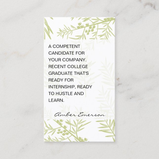 Juniper Grenar Visitkort (Framsida)