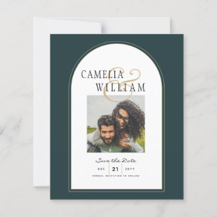 Juniper Grönt Guld Modern Wedding INVITE QR Code