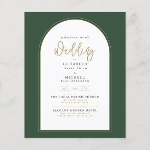 Juniper Grönt Guld PHOTO Wedding BUDGET Flygblad