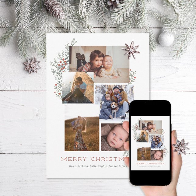 Juniper Photo Collage Julkort (Skapare uppladdad)