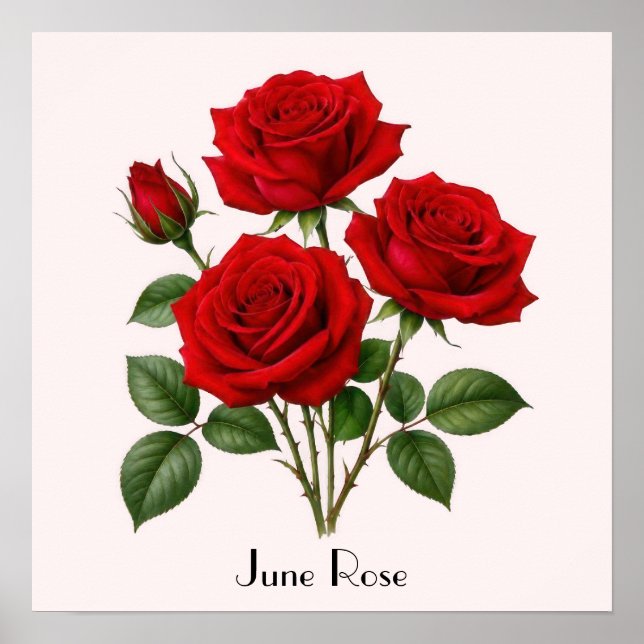 Junirosblommor Poster (Framsidan)