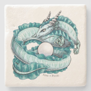 Junis Birthstone drake: Pärla Stenunderlägg