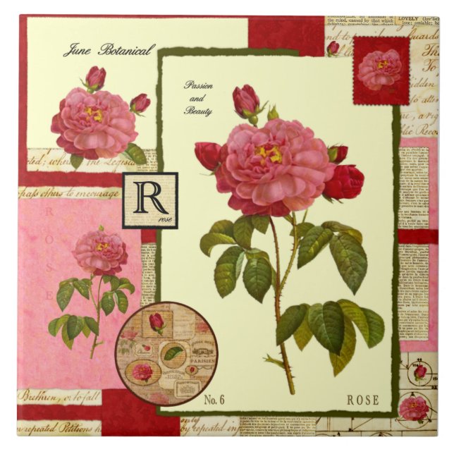 Junis blomma kakelplatta (Framsidan)