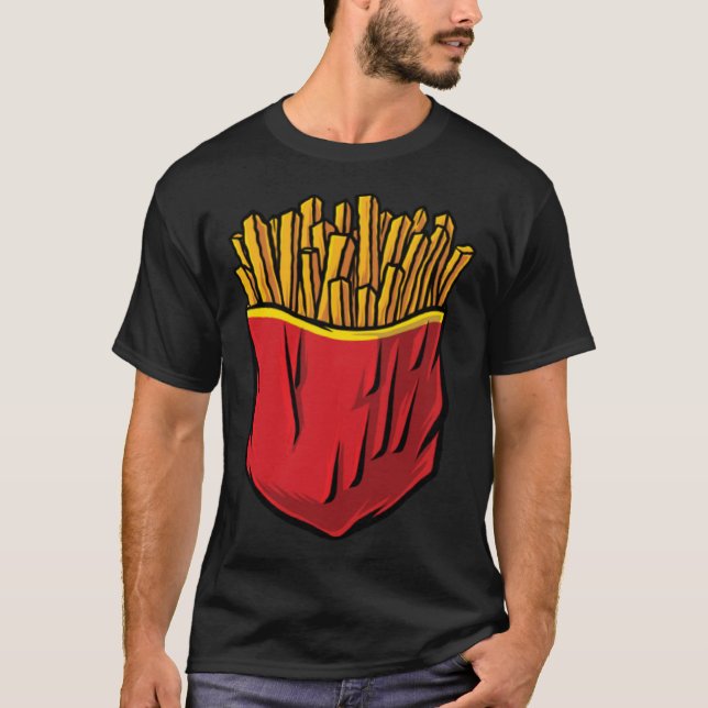 Junk Food Fast Food Chips Fries in a Bag T Shirt (Framsida)